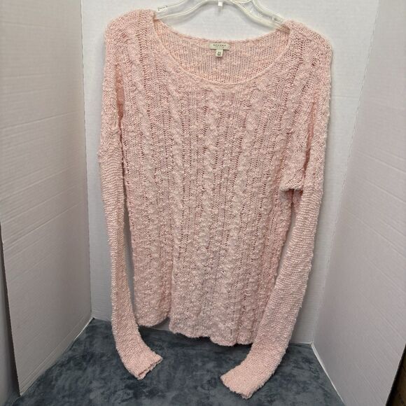 Sonoma Sweaters - Womens Sonoma Pink Cable Knit Sweater Sz XS Cozy Cottage Preppy